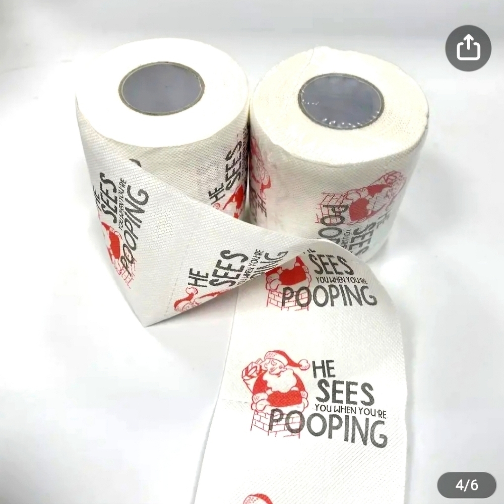 2 Roll of Santa Claus Funny Toilet Paper - Picture 6 of 6